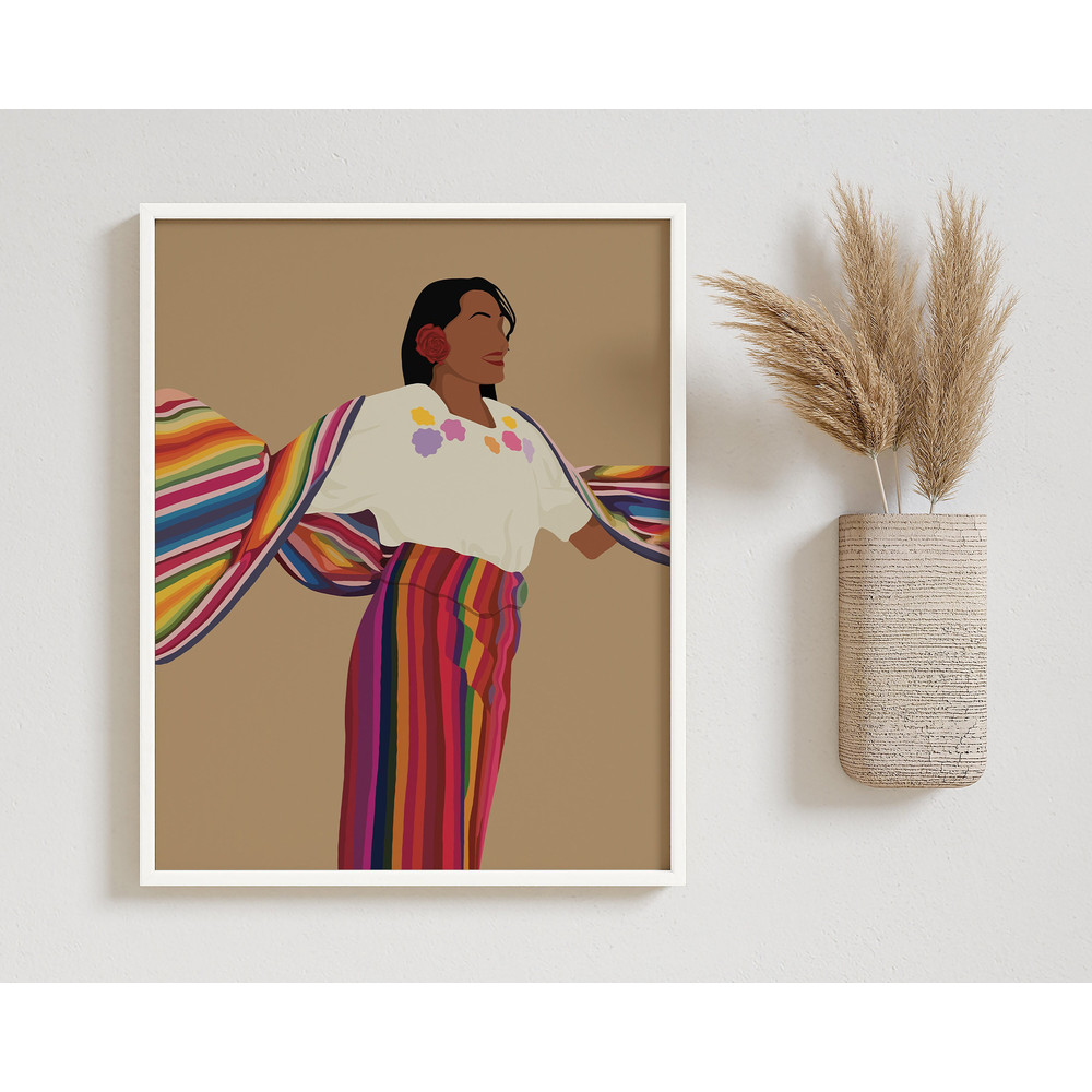 El Salvador Art Print, Salvadoran Woman Poster, Salvador Traditional Portrait, Salvadorean Art, Central American, Hispanic Art, Latino Art-2.jpg