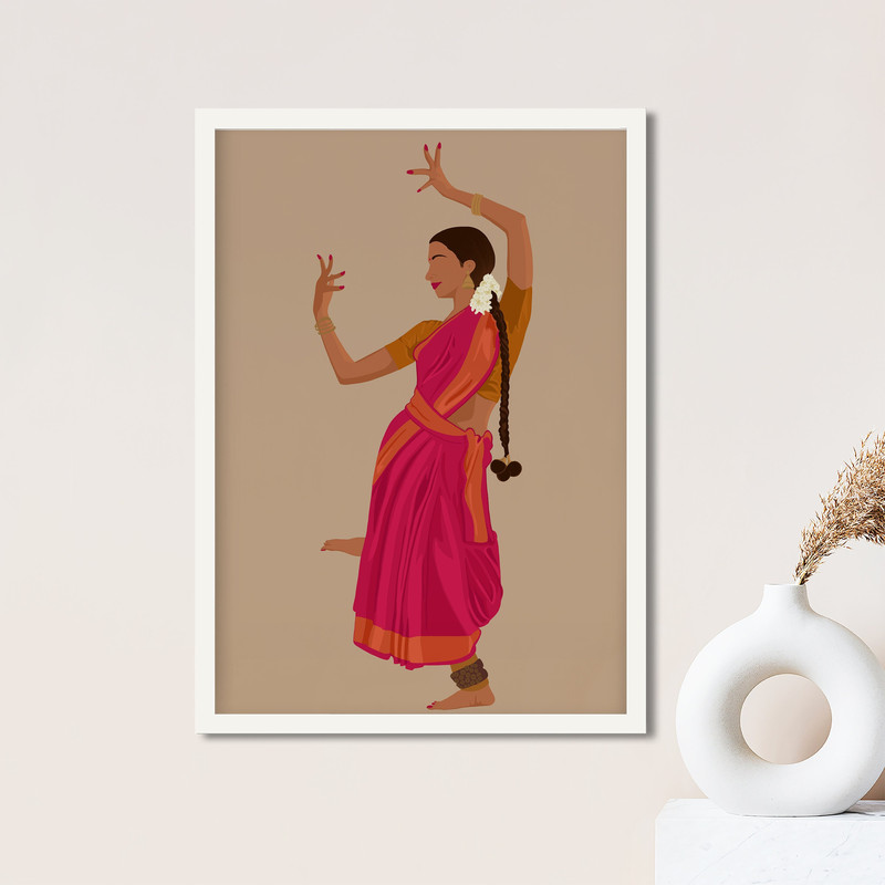 Indian Dancer Wall Art, Bharatanatyam Poster, Indian Art, Brown Girl Art, Desi Art, South Asian Woman Art, Tamil Girl, American Indian Art.jpg
