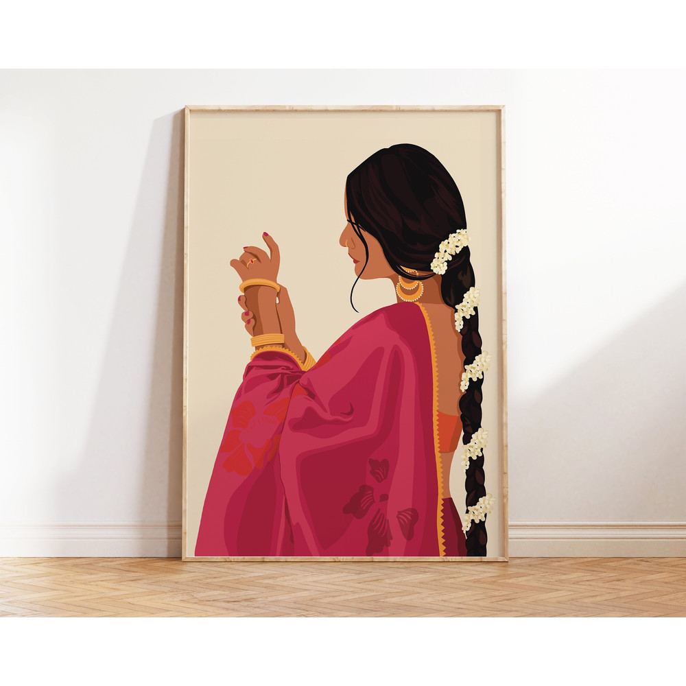 Indian Woman Wearing Bangles Art, Desi Art, Indian Art, South Asian Woman, Brown Girl Art, Tamil girl Art, American Indian Art, Telugu Art.jpg