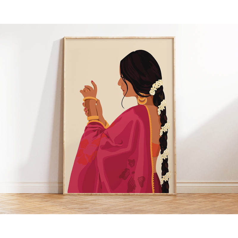 Indian Woman Wearing Bangles Art, Desi Art, Indian Art, South Asian Woman, Brown Girl Art, Tamil girl Art, American Indian Art, Telugu Art.jpg