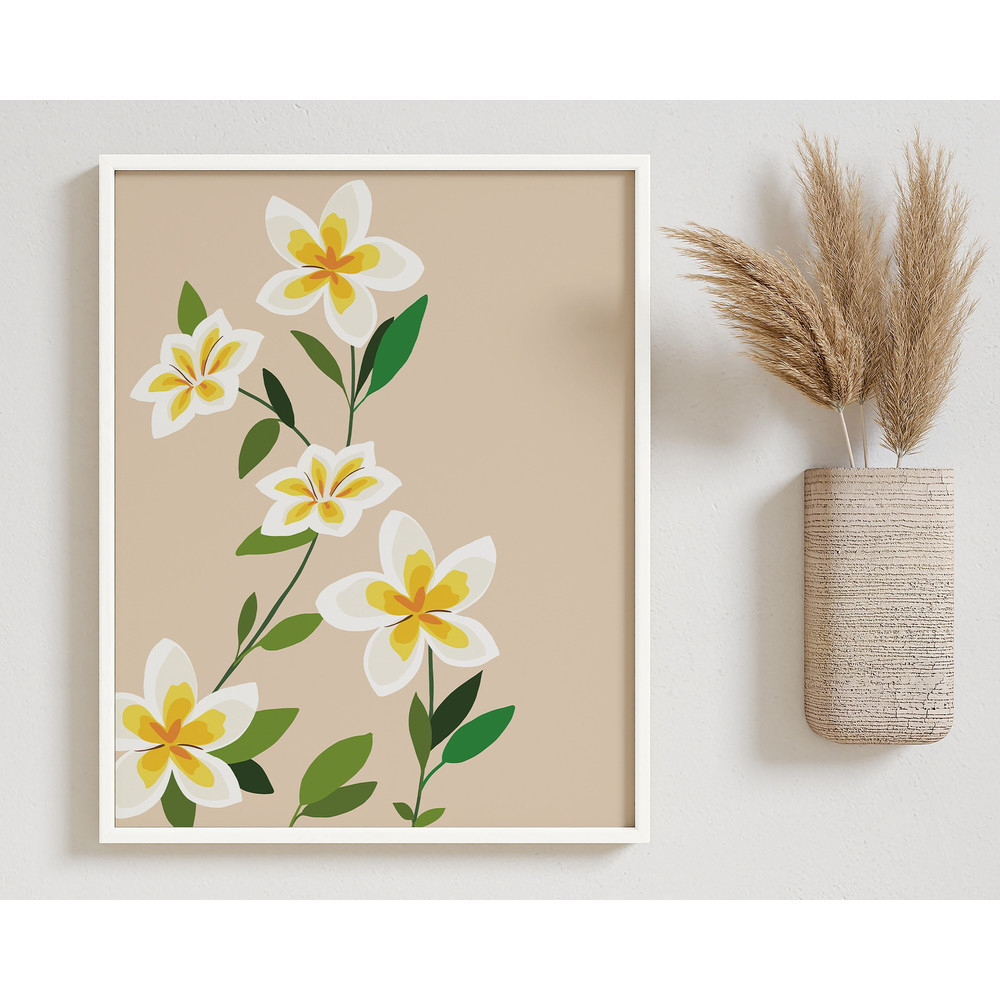 Jasmine Flower Print, Floral Wall Art, White Flower Print, Tropical Flower Art, Botanical Digital Art, Modern Floral Wall Decor, Farmhouse.jpg