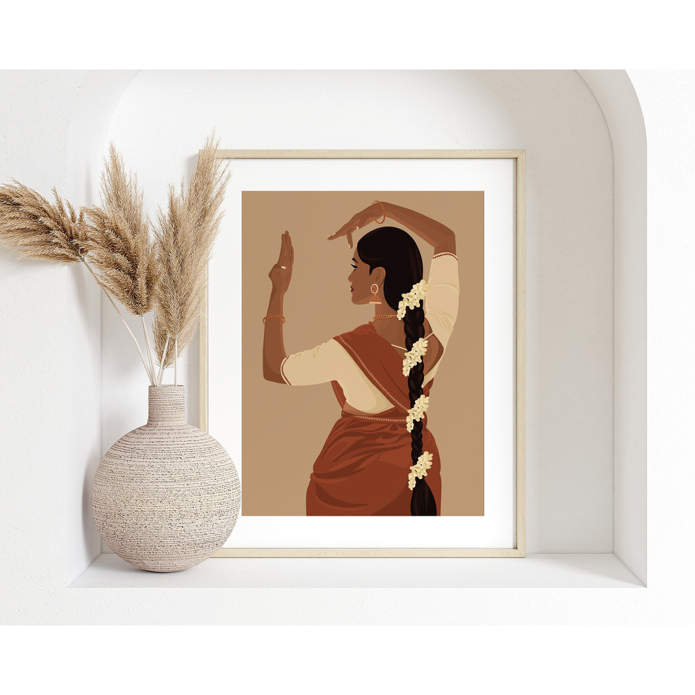 Kuchipudi Art, Indian Classical Dancer, Bharatanatyam Art, Brown Girl Art, Desi Art, South Asian Woman Art, Tamil girl Art, American Indian.jpg