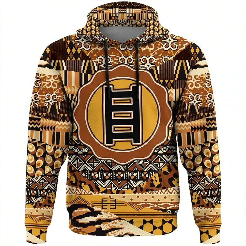 Owuo Atwedee Hoodie Leo Style, African Hoodie For Men Women