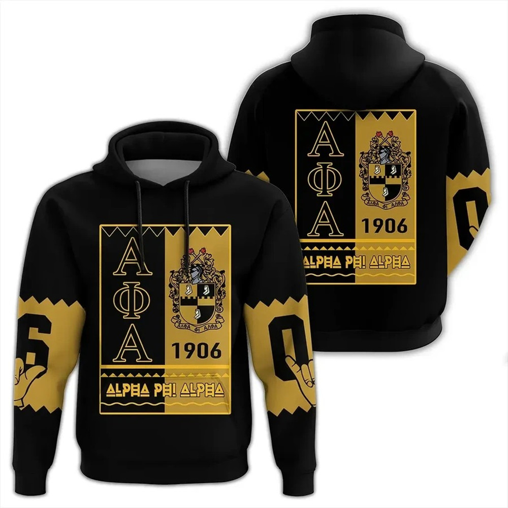 Alpha Phi Alpha Black Style Pullover Hoodie, African Hoodie For Men Women