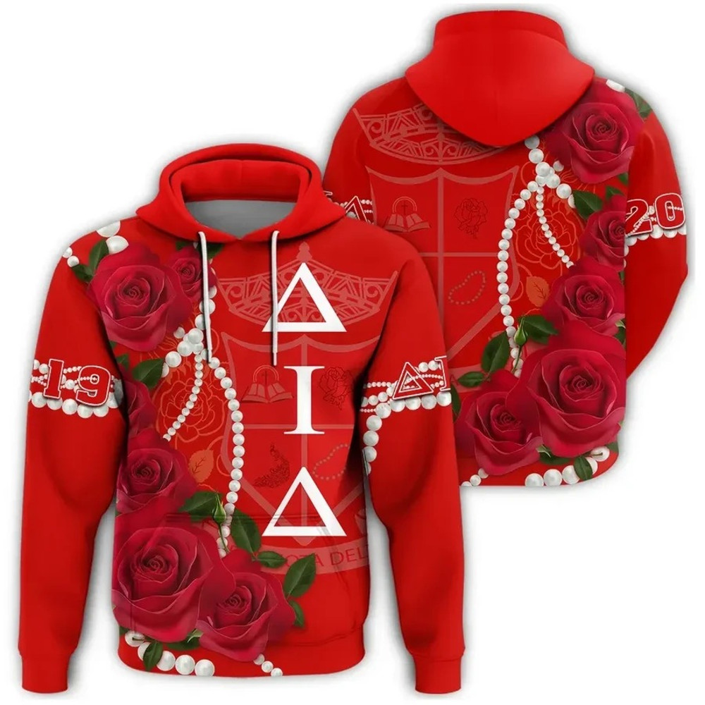 Delta Iota Delta Rose Pearls Hoodie, African Hoodie For Men Women