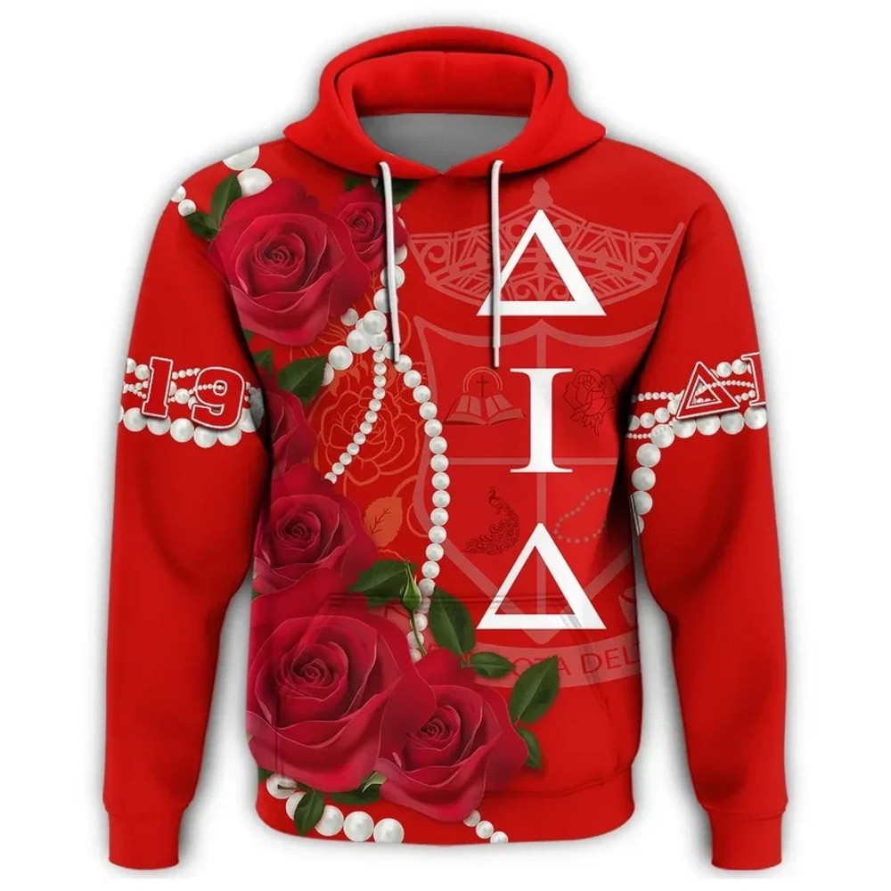 Delta Iota Delta Rose Pearls Hoodie, African Hoodie For Men Women