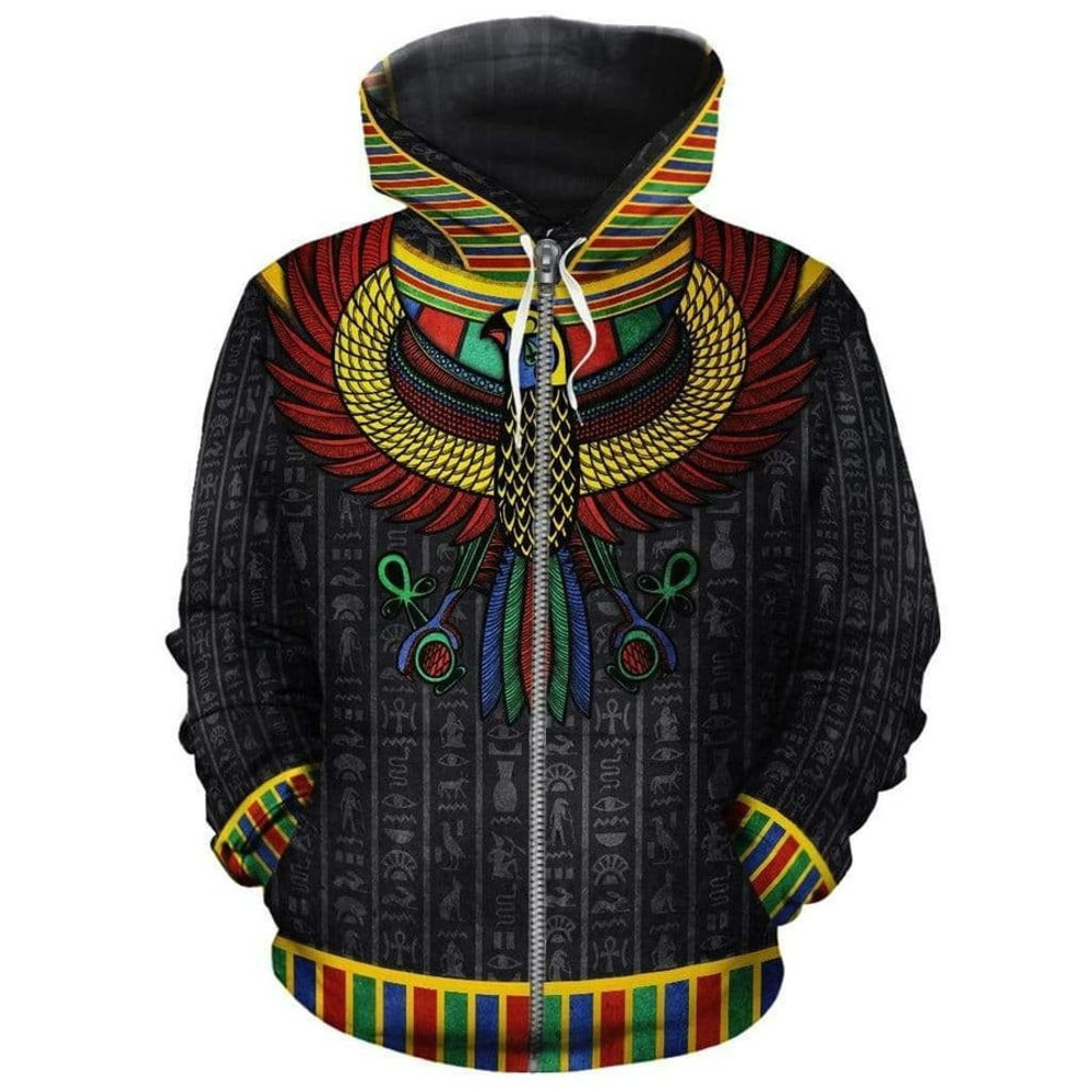 God Horus Black Fleece All-over Hoodie, African Hoodie For Men Women