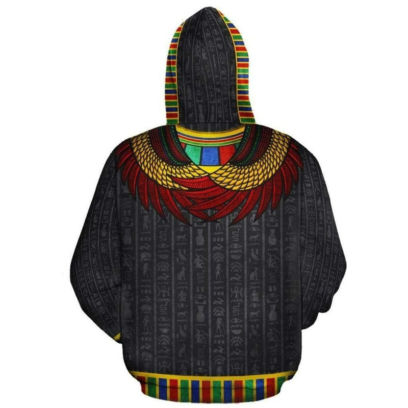 God Horus Black Fleece All-over Hoodie, African Hoodie For Men Women