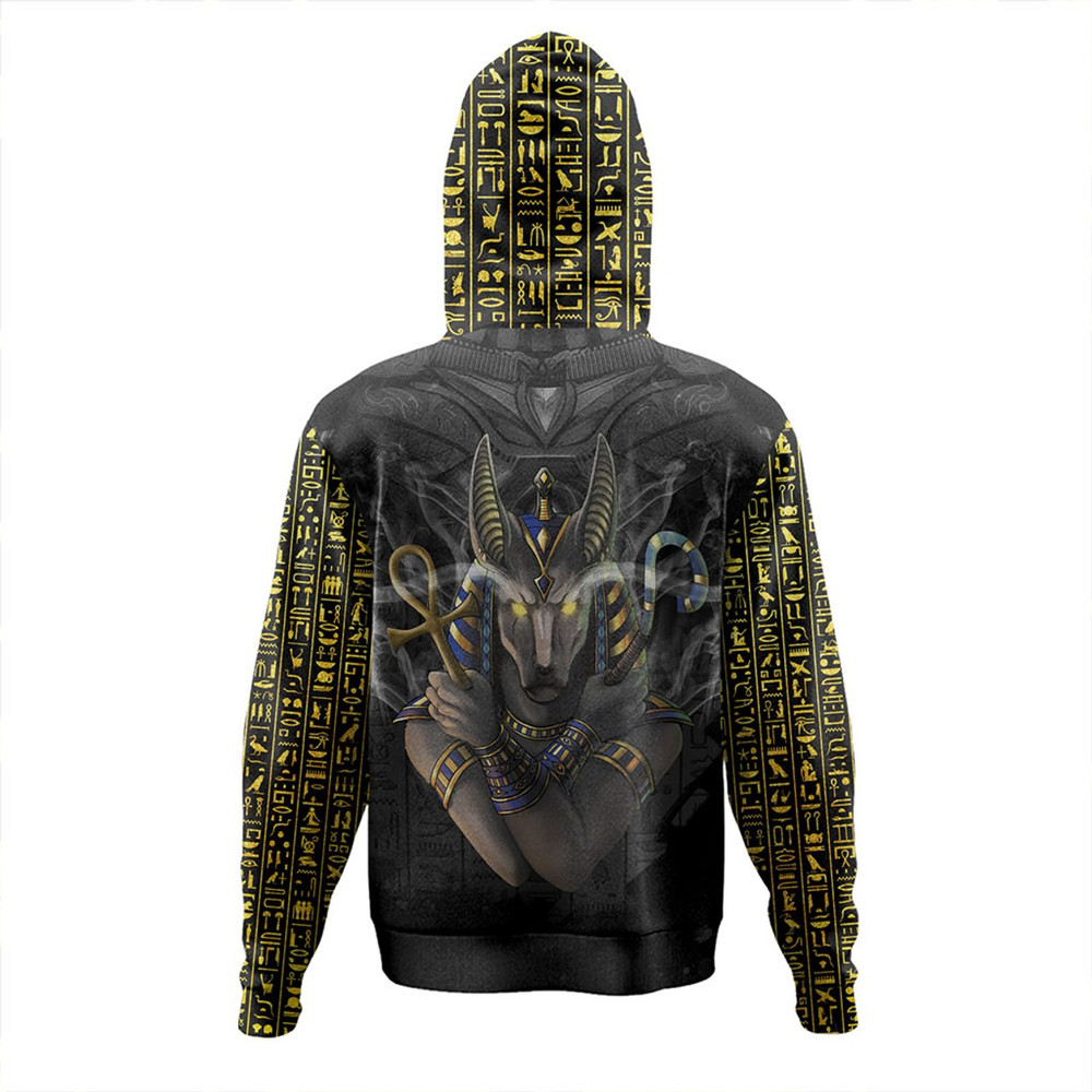 Egyptian Hoodie Anubis Pattern In Red, African Hoodie For Men Women