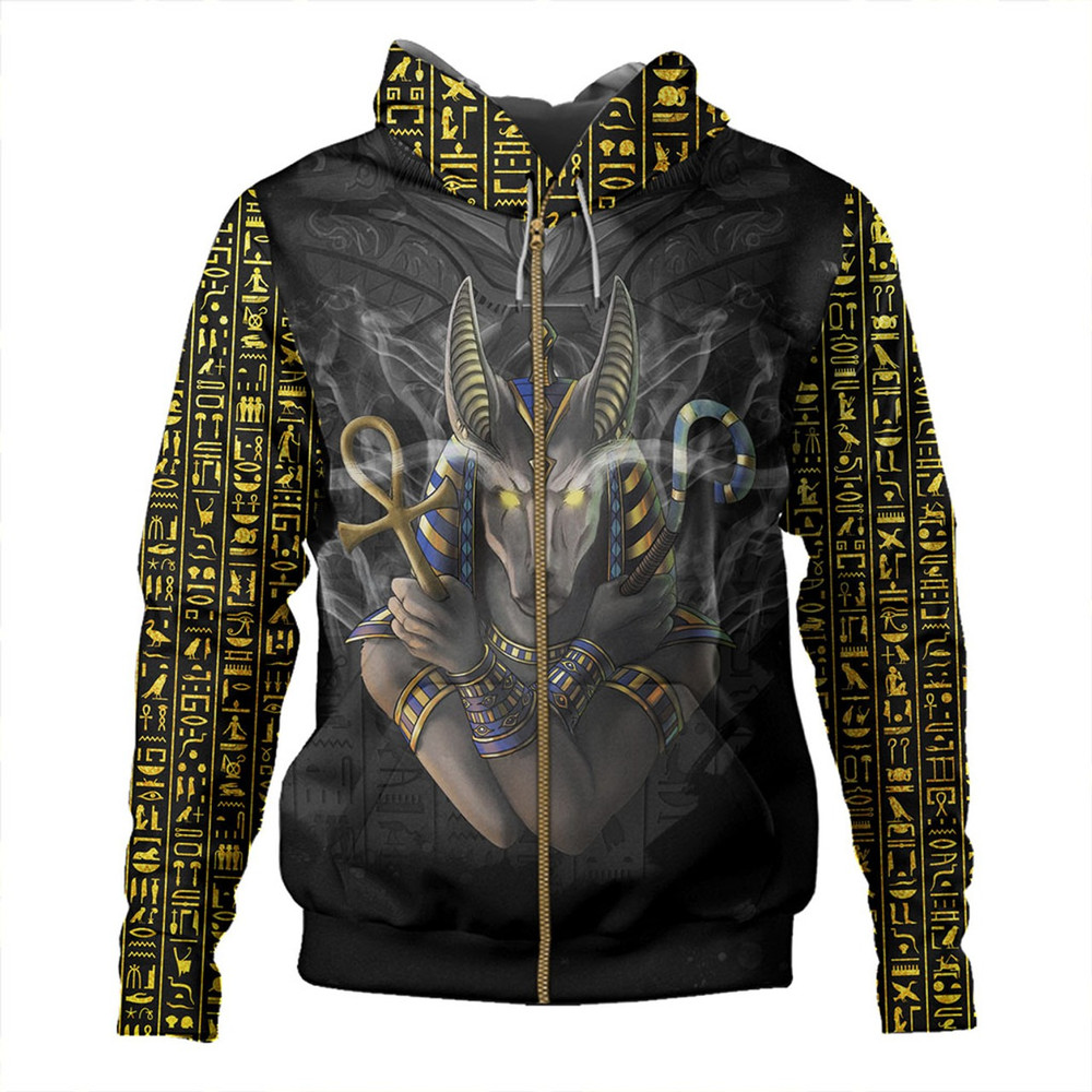 Egyptian Hoodie Anubis Pattern In Red, African Hoodie For Men Women