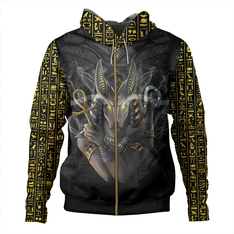 Egyptian Hoodie Anubis Pattern In Red, African Hoodie For Men Women