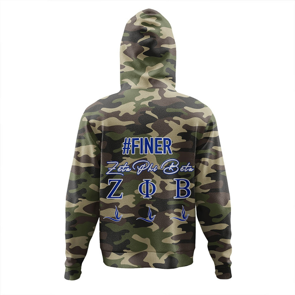 Zeta Phi Beta Hoodie Camouflage Style Greek, African Hoodie For Men Women