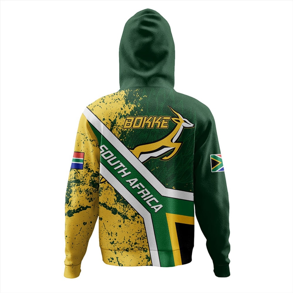 South Africa Hoodie Bokke Flag Gunge Background, African Hoodie For Men Women