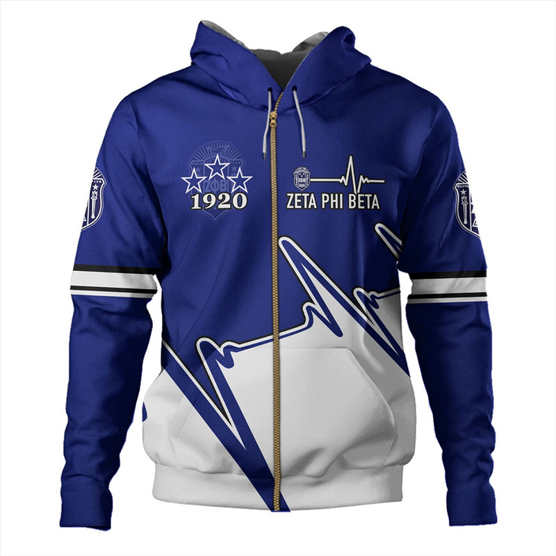Zeta Phi Beta Hoodie Custom Heartbeat, African Hoodie For Men Women