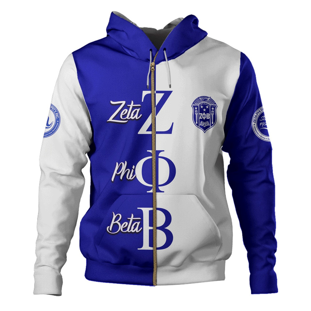 Zeta Phi Beta Hoodie Half Style, African Hoodie For Men Women