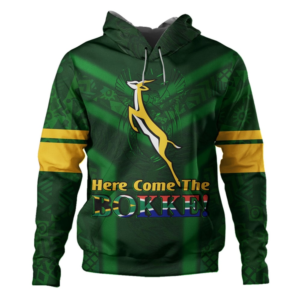 South Africa Hoodie Here Come The Bokke, African Hoodie For Men Women