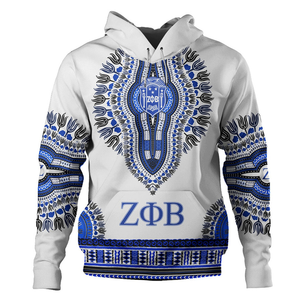 Zeta Phi Beta Hoodie Dove Dashiki, African Hoodie For Men Women