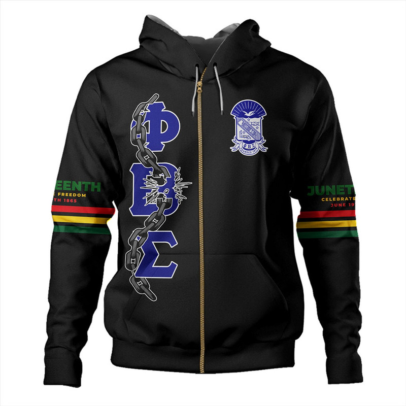 Phi Beta Sigma Hoodie Juneteenth Chain Freedom Day, African Hoodie For Men Women
