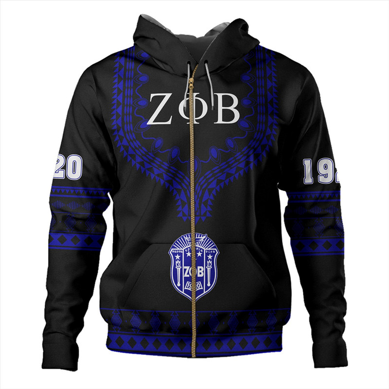 Zeta Phi Beta Hoodie Dashiki Alva Style, African Hoodie For Men Women