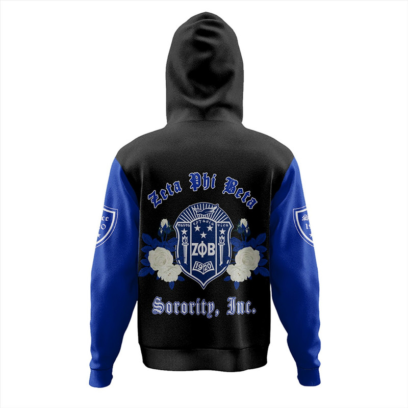 Zeta Phi Beta Hoodie Rose Flower, African Hoodie For Men Women