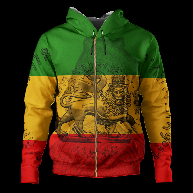 Lion Of Judah King Of Ethiopia Hoodie Flag Style, African Hoodie For Men Women