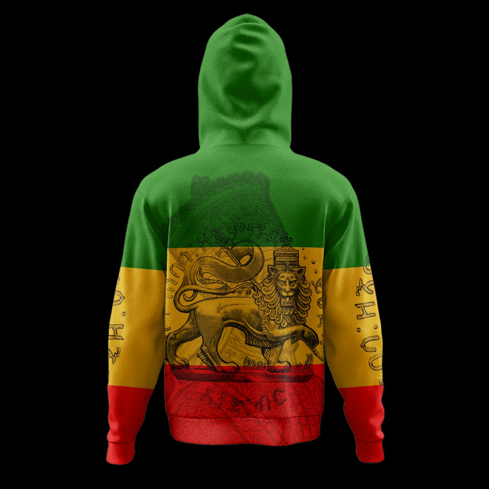 Lion Of Judah King Of Ethiopia Hoodie Flag Style, African Hoodie For Men Women