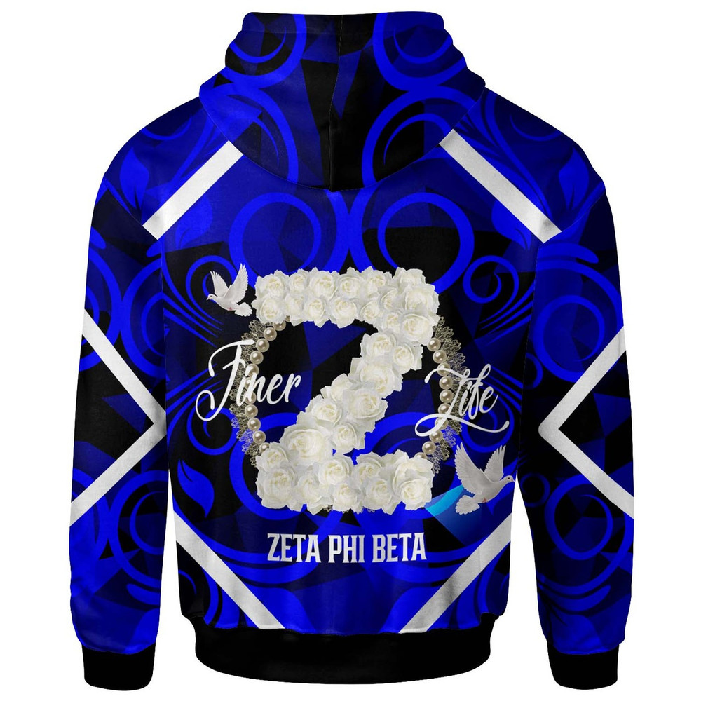 Zeta Phi Beta Hoodie - Sorority Zeta Phi Beta White Rose and Dove Pride Hoodie, African Hoodie For Men Women