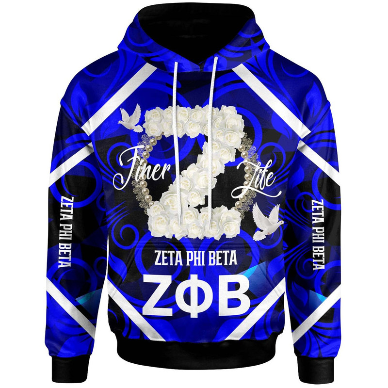 Zeta Phi Beta Hoodie - Sorority Zeta Phi Beta White Rose and Dove Pride Hoodie, African Hoodie For Men Women