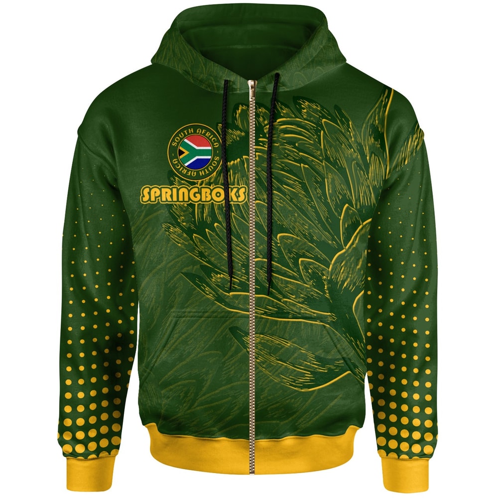 South Africa Springbok Rugby With Protea Hoodie, African Hoodie For Men Women