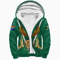 south africa sherpa hoodie coat of arms, african hoodie for men women