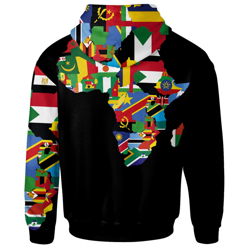 African Hoodie - African Map Flag Hoodie, African Hoodie For Men Women