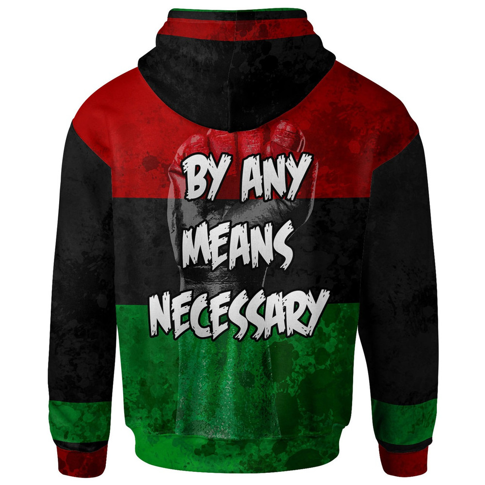 African Hoodie - African Malcolm-X By Any Mean Hoodie, African Hoodie For Men Women