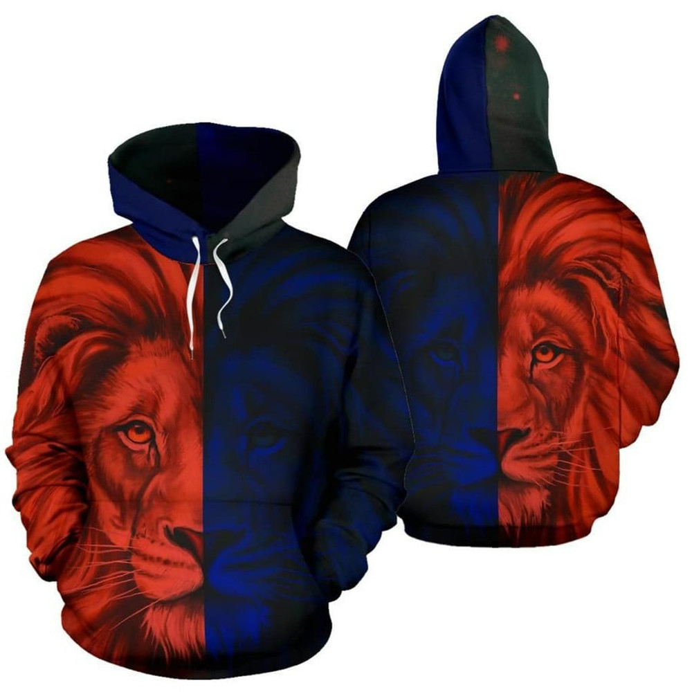 Africa King Of The Animal Lion Hoodie Red, African Hoodie For Men Women