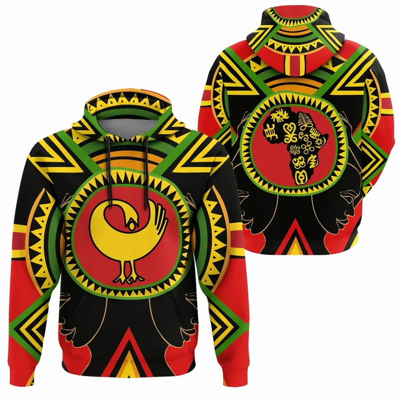 Adinkra Sankofa Hoodie, African Hoodie For Men Women