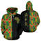 Kente Cloth - Reggae Golden The Half Hoodie, African Hoodie For Men Women
