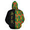 Kente Cloth - Reggae Golden The Half Hoodie, African Hoodie For Men Women