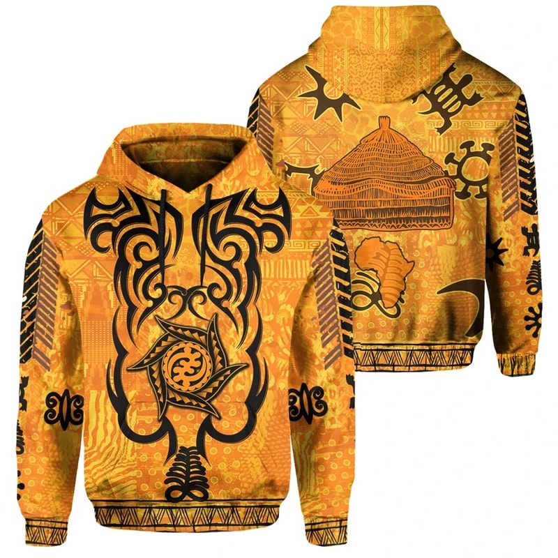 Africa Adinkra Mud Style Hoodie, African Hoodie For Men Women