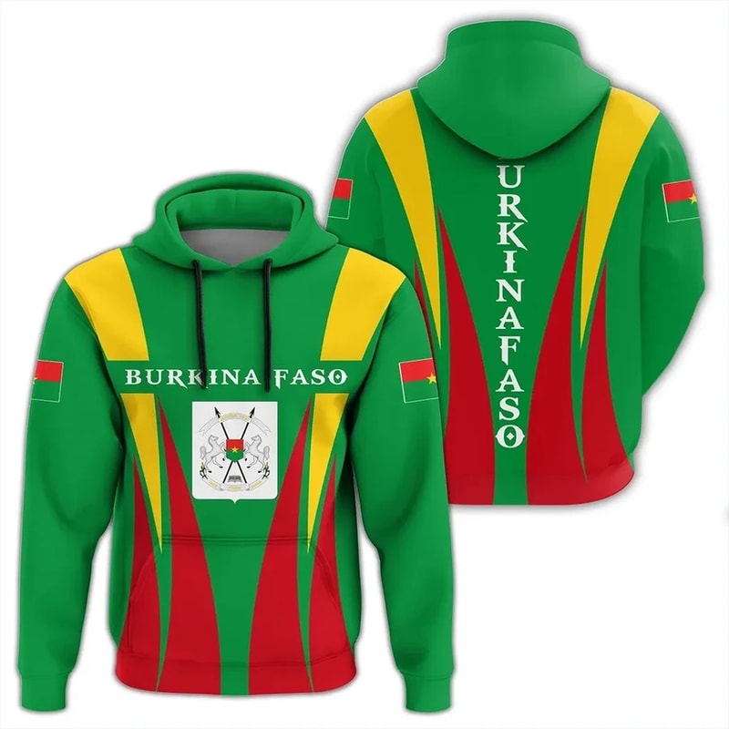 Burkina Faso Hoodie - Apex Style, African Hoodie For Men Women