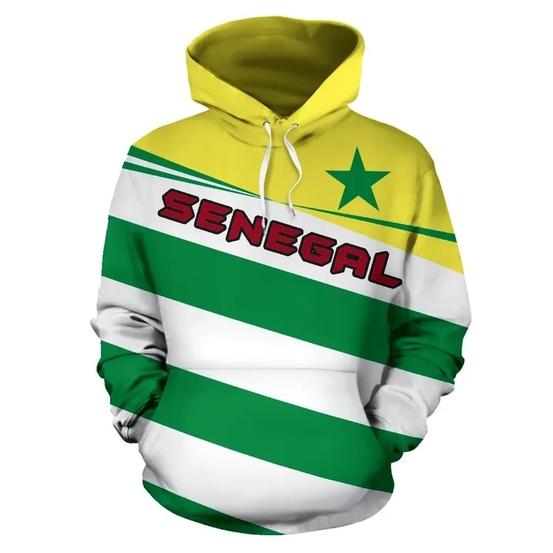 Senegal Flag Hoodie Vivian Style, African Hoodie For Men Women