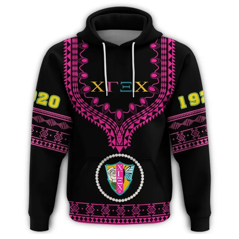 Chi Gamma Xi Chi Dashiki Hoodie - Alva Style, African Hoodie For Men Women