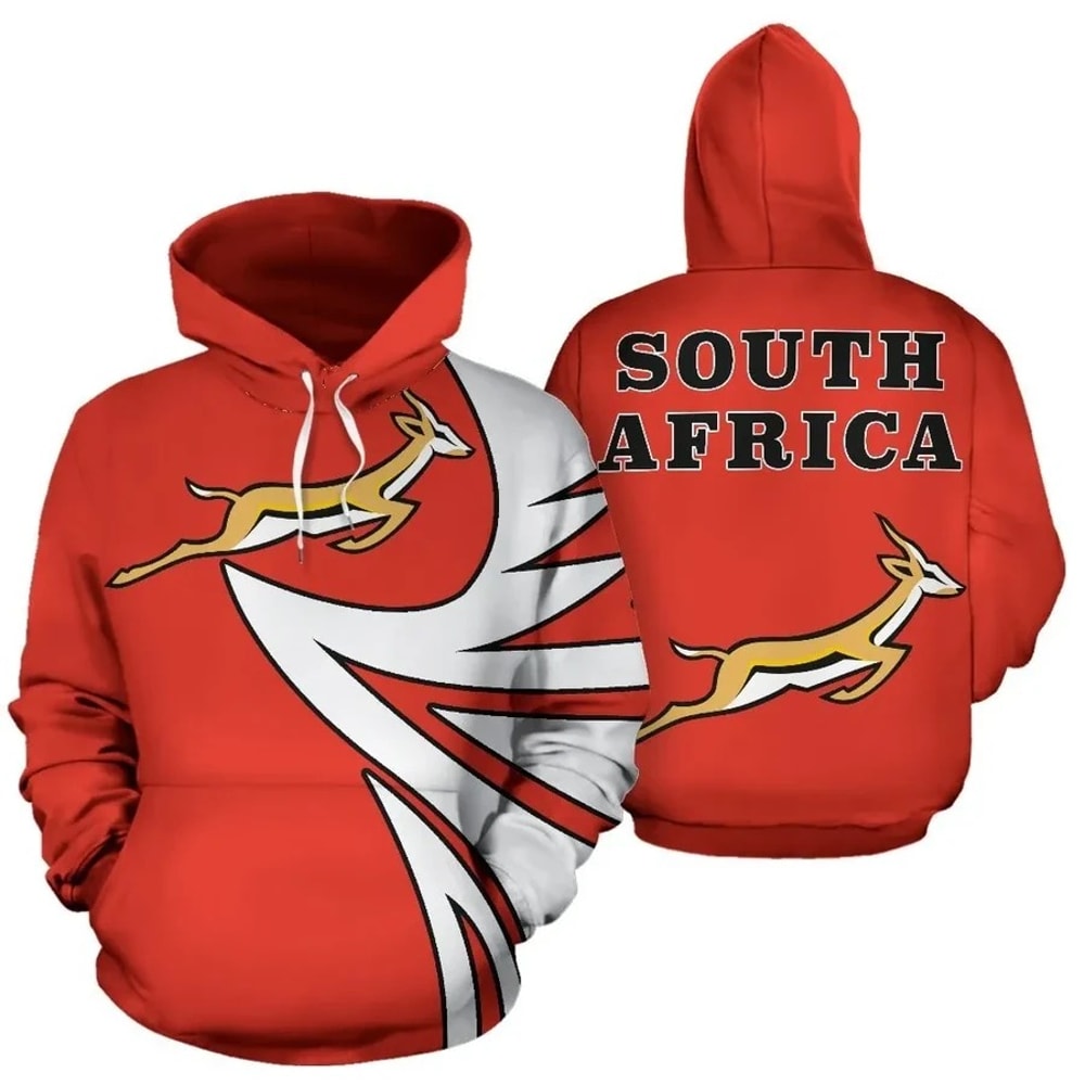 South Africa Springbok Hoodie Warrior Style, African Hoodie For Men Women