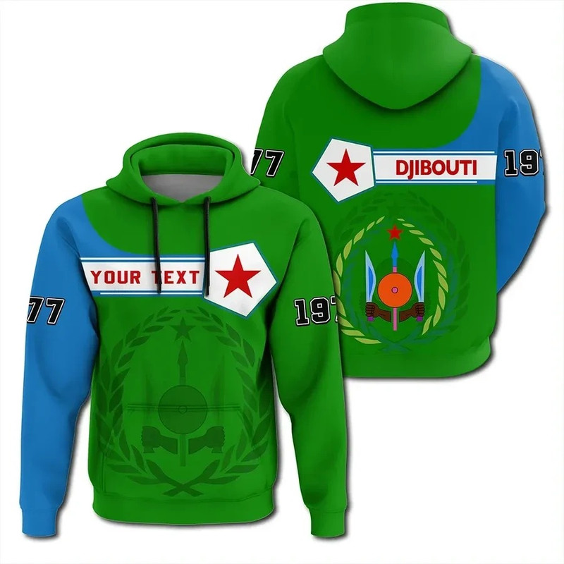 Djibouti Hoodie Pentagon Style, African Hoodie For Men Women