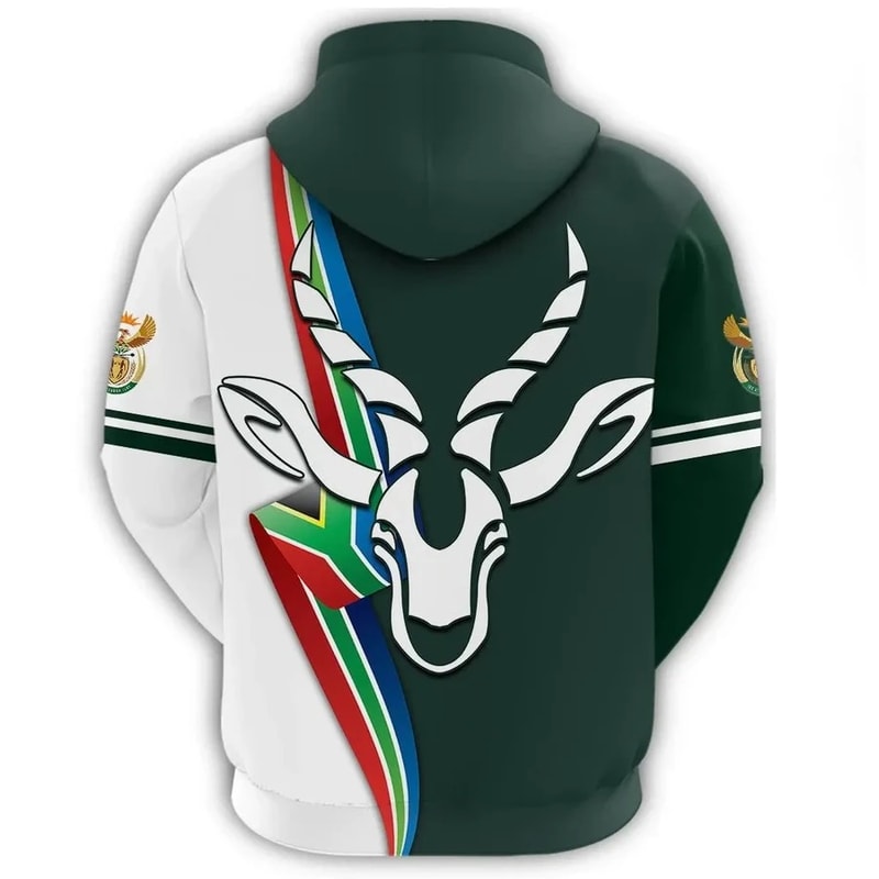 South Africa Springbok Flag Hoodie, African Hoodie For Men Women