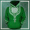 Dashiki Color Green Fleece All-over Hoodie, African Hoodie For Men Women