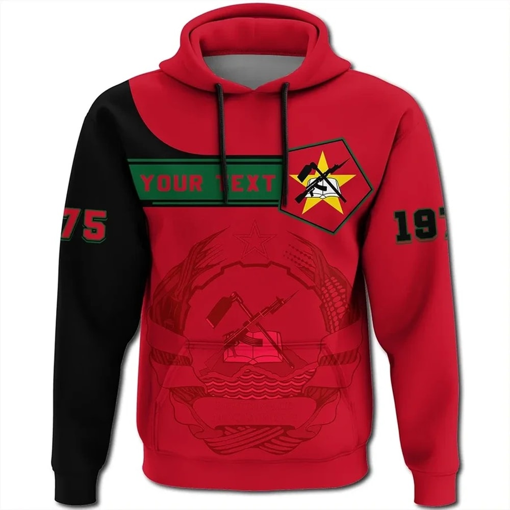 Mozambique Hoodie Pentagon Style, African Hoodie For Men Women