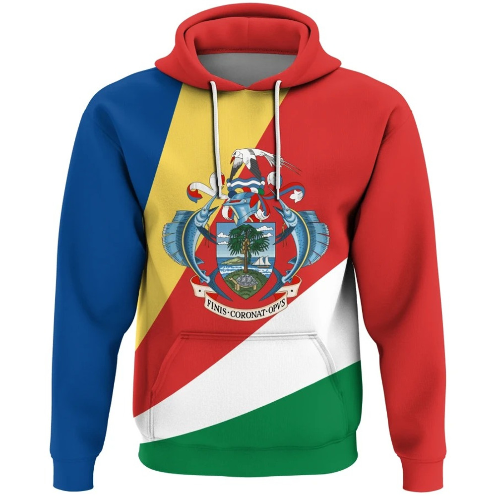 Seychelles Flag Hoodie, African Hoodie For Men Women