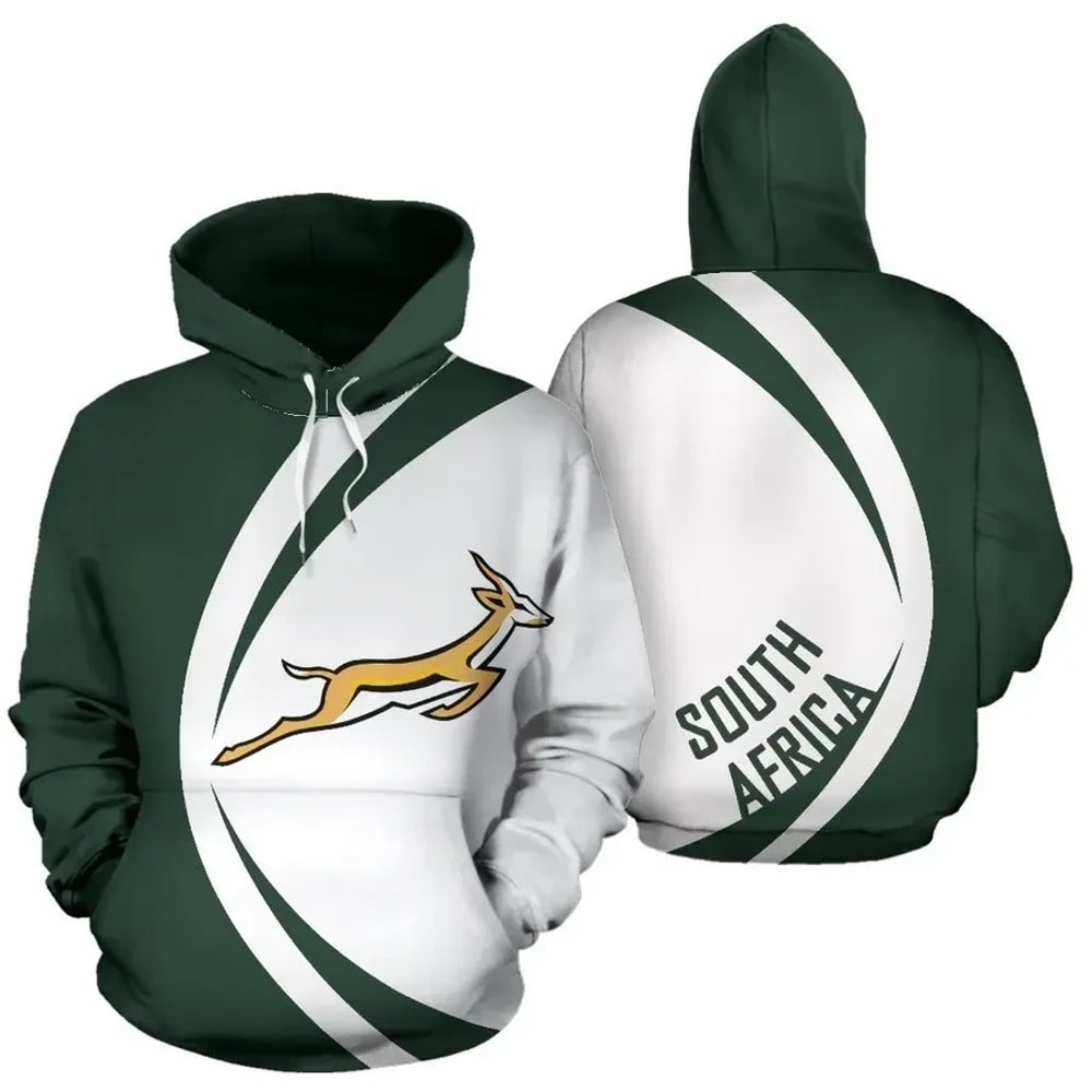South Africa Springbok Hoodie Circle Style, African Hoodie For Men Women