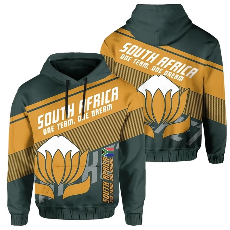 Cricket South Africa Protea Hoodie - Brian Style, African Hoodie For Men Women