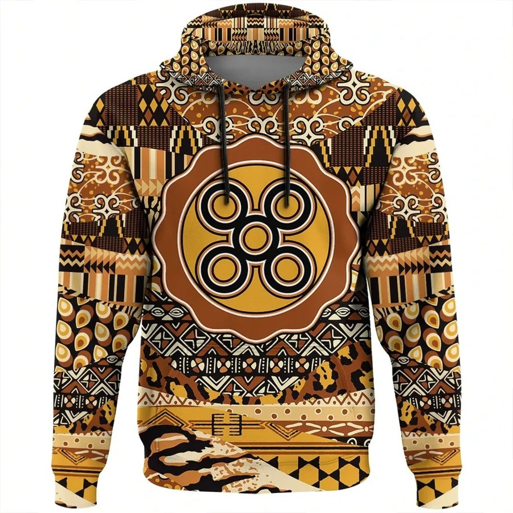 Mpuannum Hoodie Leo Style, African Hoodie For Men Women