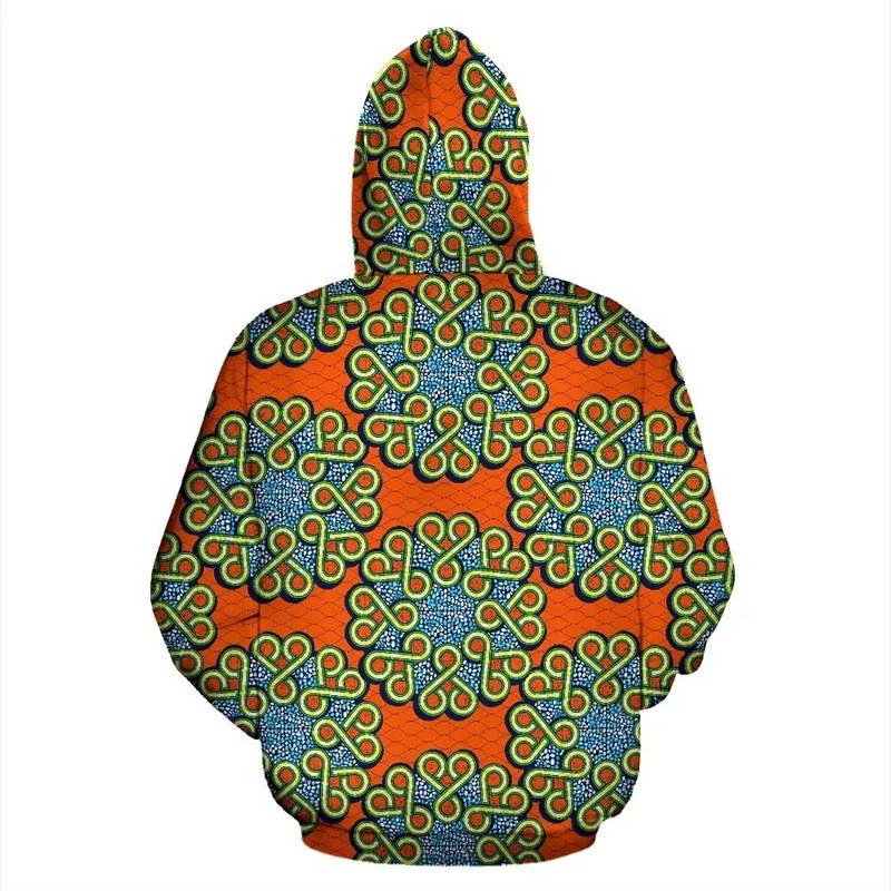 Ankara Orange Hoodie, African Hoodie For Men Women